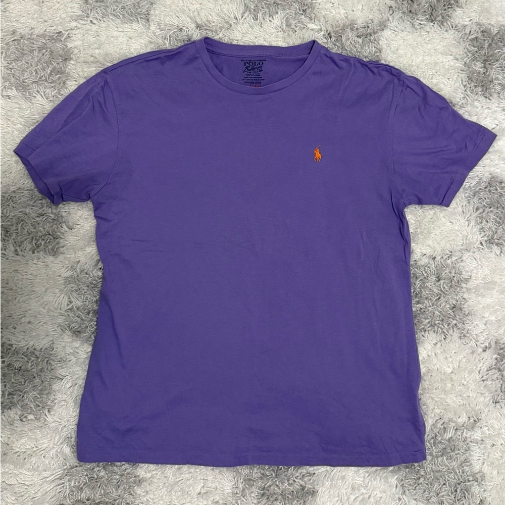 Polo Ralph Lauren Jersey Crewneck Classic T-Shirt Purple Adult Medium